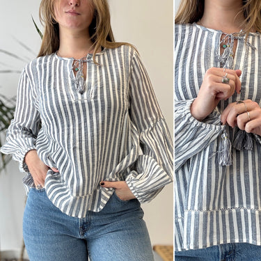 Ulla Johnson NWT Iliana Blouse in Marine, US 8