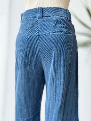 Helmut Lang Blue Corduroy Pants, 0
