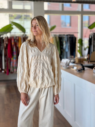Summum Cream Textured Blouse, 40