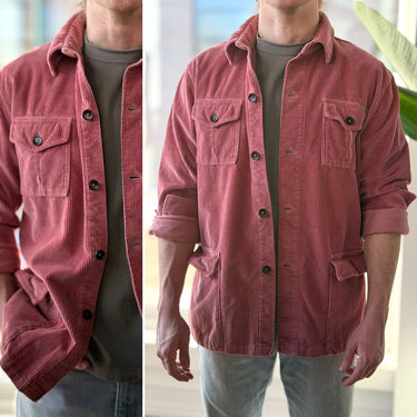 Sid Mashburn Pink Corduroy Chore Coat, Men's Large