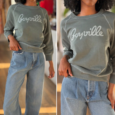 SKU Boyville Green Logo Crewneck Sweatshirt, Medium