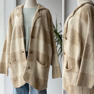 Closed AS IS Check Knit Shacket - couple marks, Medium