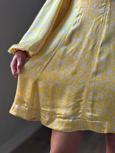 Ganni Cameron Yellow Floral Mini Dress, 38