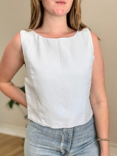 Wilfred NWT Light Blue Linen Blend Top, Medium