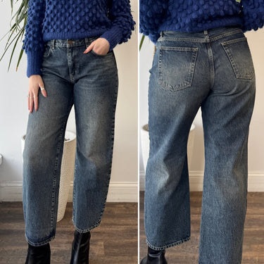 La Ligne Dark Wash Wide Leg Jeans, 29