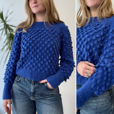 Eleven Six Camila Alpaca Blend Popcorn Sweater in Cobalt, Small