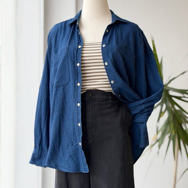 Hartford Indigo Pearlsnap Shirt, 2/Medium