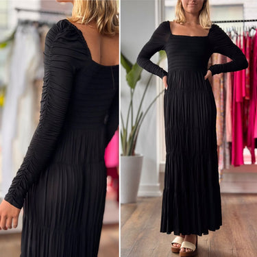 La Ligne Black Smocked Dress, Small