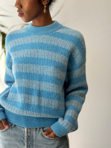 Closed NWT Blue Stripe Knit Sweater, XSmall