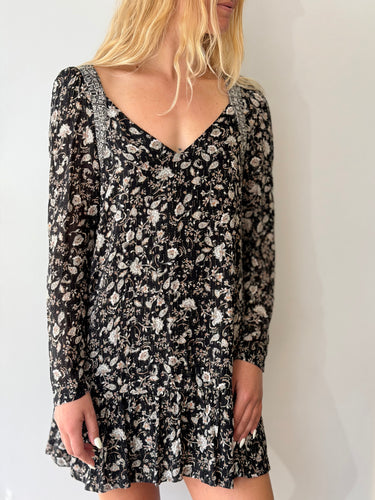 Intermix Black Paisley Floral Dress, 8