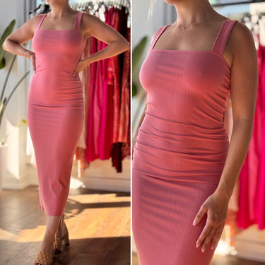 Reformation Donna Dress in Dusty Rose, NWT, Large