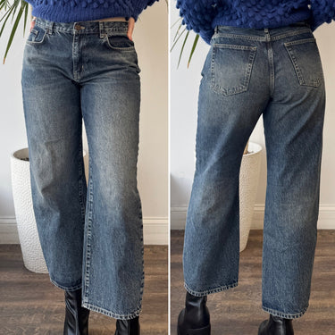 La Ligne Dark Wash Wide Leg Jeans, 29