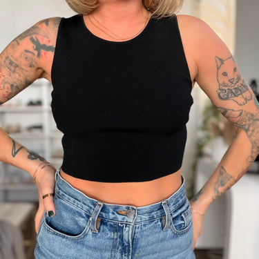 Staud Black Tank Top, Large