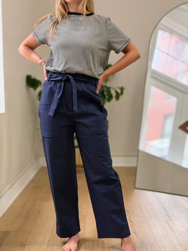 Odeeh Navy Belted Pants, 36