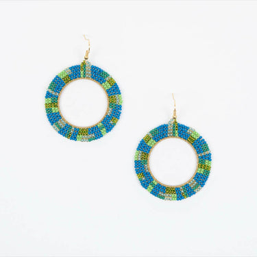 Circle with Square Hoop Earrings