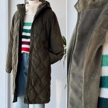 LL Bean Olive Down Puffer Coat, XSmall