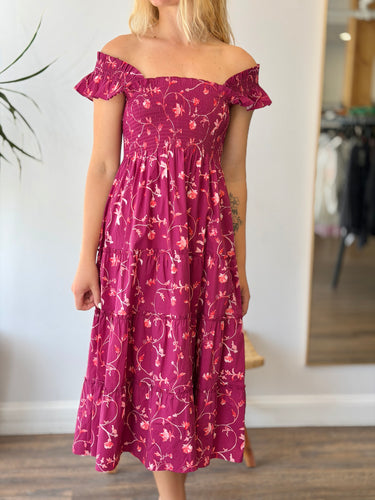Hill House Ellie Nap Dress in Burgundy Botanical, XXSmall