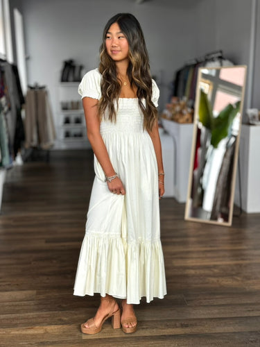 La Ligne Arielle Dress in Butter Yellow Stripe, Medium