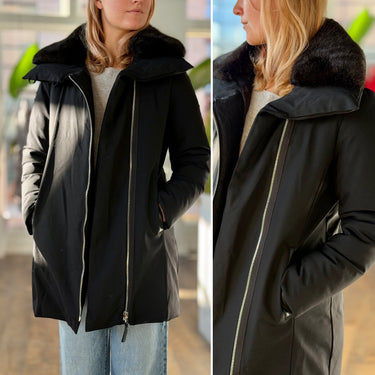 Derek Lam Black Parka Jacket, Medium
