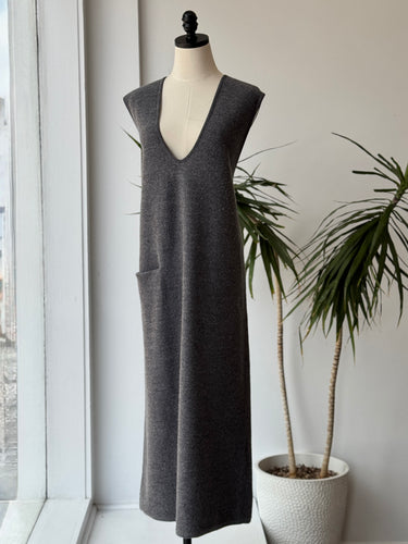 COS Gray Wool Sweater Vest Dress, Large