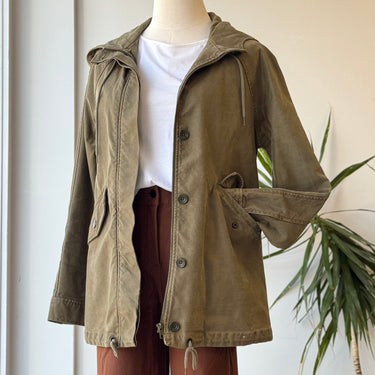 Madewell Brimfield Khaki Hooded Utility Jacket, XSmall