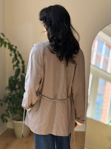 Rodebjar Gray Belted Blazer Jacket, Small