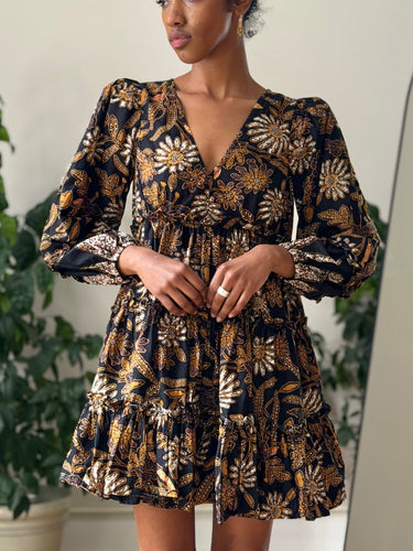 Cleobella Tilda Mini Dress in Brown Magnolia, XSmall