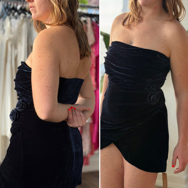 Reformation NWT Lanesia Velvet Dress in Midnight, 8