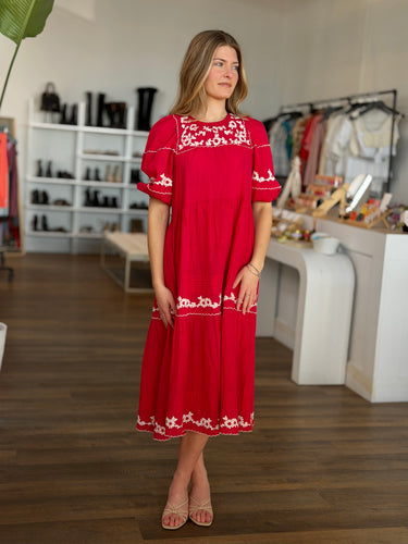 The Great Heirloom Red Rose Dress AS IS, Small