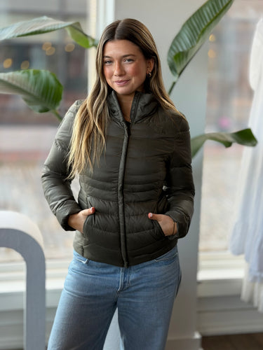 The Northface Green Puffer Jacket, Small