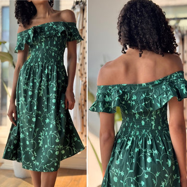 Hill House Akilah Nap Dress in Emerald Botanical, XXSmall