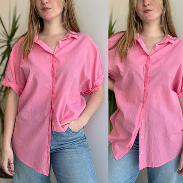 Xirena Channing Short Sleeve Button Down Blouse Pink, Large