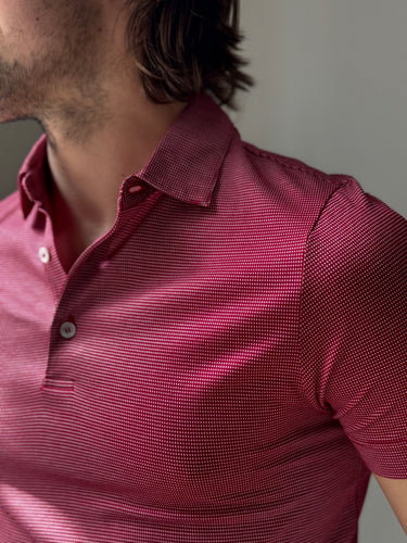 Canali Red Knit Polo Shirt, Men's 46