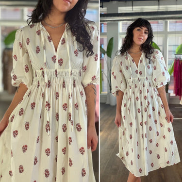 Ciao Lucia Georgina Puff Sleeve Floral Print Dress, Small