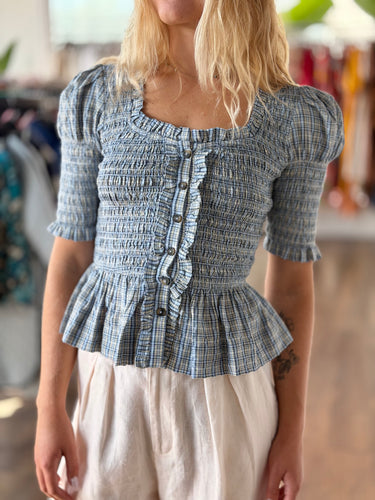Damson Madder NWT Mansi Smocked Blouse, 6