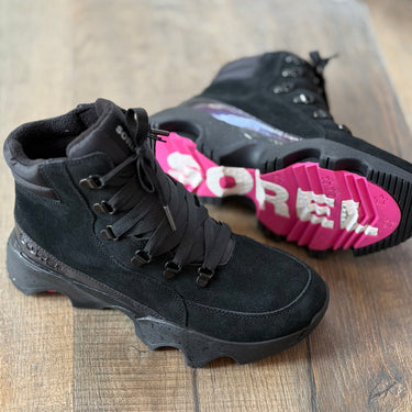 Sorel  NWOT Suede Lace Up Black Boots, 8.5