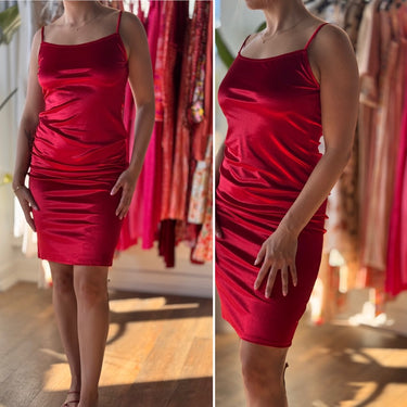 Reformation Merel Velvet Midi Dress in Cherry