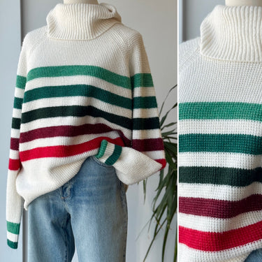 Lou & Grey Stripe Turtleneck Sweater, XXLarge