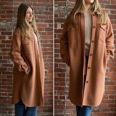 Wilfred Free Dusty Pink Boiled Wool Shacket, Large