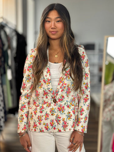 Sezane Floral Blazer, 34