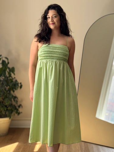 AYR AS IS Lime Green Midi Dress, Medium