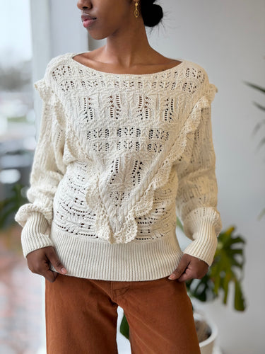 Sezane Aleyna Ivory Sweater, Small