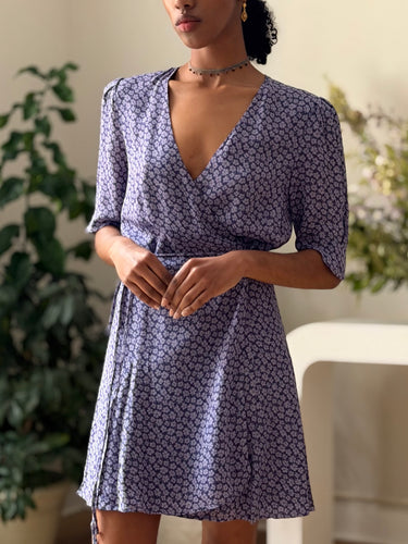 Reformation Lucy Dress in Purple Floral, Medium