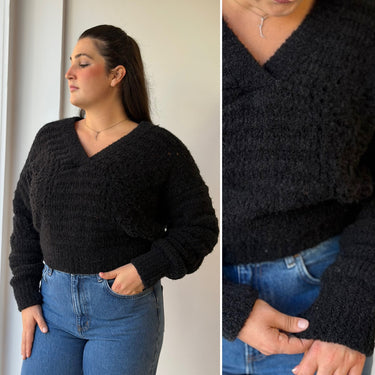 IRO Alpaca Wool Blend Black Knit Sweater, Large