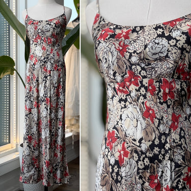 Ganni Heavy Satin Dress in Irish Cream Floral, 40