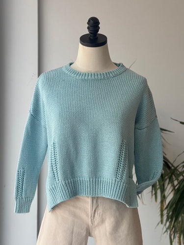 Demylee Giselle Cotton Robins Egg Sweater, XSmall