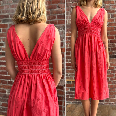 Ciao Lucia Salmon Eyelet Midi Dress, Medium