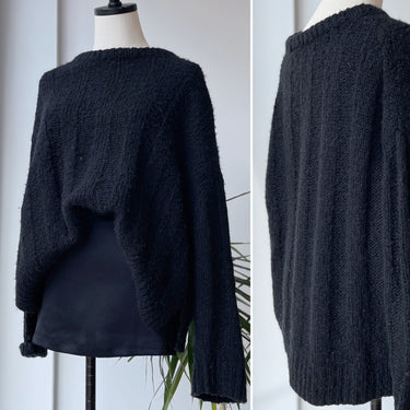 Raquel Allegra Black Chunky Knit Sweater - pilling, 3-Large