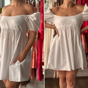 Ciao Lucia Washed White Cotton Delfina Dress / size large / Portland