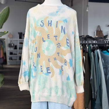 Free People Cotton Tie Dye Sweater, XS